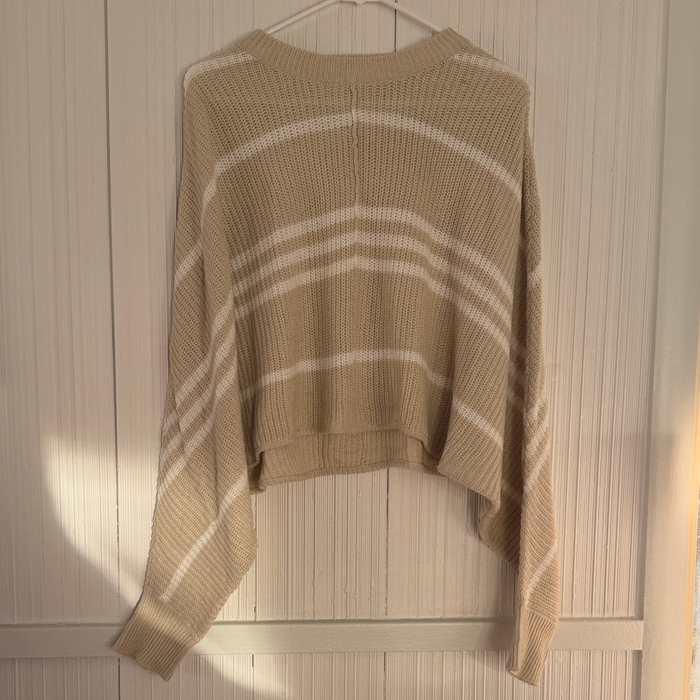 RD Style Beige and White Striped Sweater